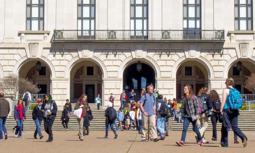 Students walking on Main Mall