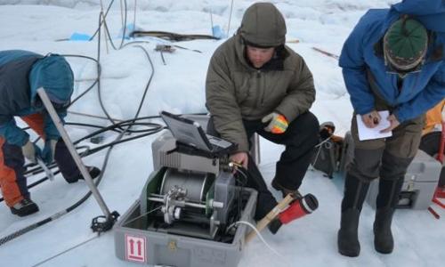 Geologists performing research in Antarctica.