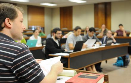 Student sitting in class.