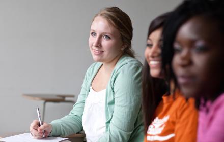 Group of students in class.